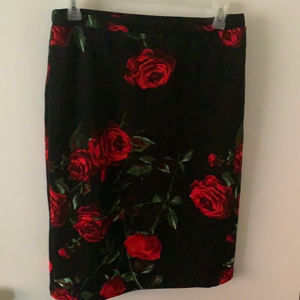 Retro straight fitted skirt